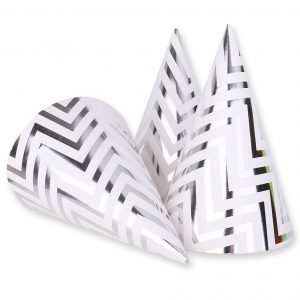 10-Pack Silver Paper Birthday Party Hats for Kids and Adults - Fun and Festive DIY Headwear for Special Occasions